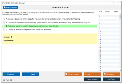 CIW 1D0-520 CIW v5 Site Designer Practice test exam simulator test engine exam Prep practice test questions answers Image 7