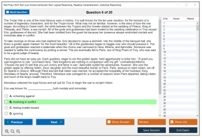 Test Prep LSAT-Test Law School Admission Test: Logical Reasoning, Reading Comprehension, Analytical Reasoning Practice test exam simulator test engine exam Prep practice test questions answers Image 6