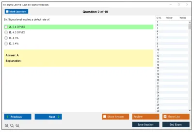 Six Sigma LSSWB Lean Six Sigma White Belt Practice test exam simulator test engine exam Prep practice test questions answers Image 2