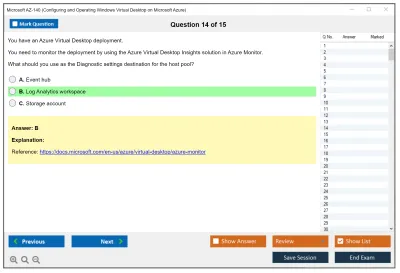 Microsoft AZ-140 Configuring and Operating Windows Virtual Desktop on Microsoft Azure Practice test exam simulator test engine exam Prep practice test questions answers Image 14
