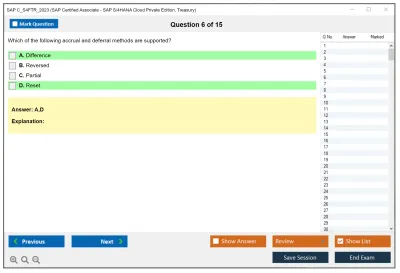 SAP C_S4FTR_2023 SAP Certified Associate - SAP S/4HANA Cloud Private Edition, Treasury Practice test exam simulator test engine exam Prep practice test questions answers Image 6