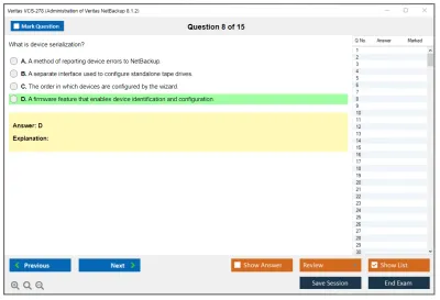 Veritas VCS-278 Administration of Veritas NetBackup 8.1.2 Practice test exam simulator test engine exam Prep practice test questions answers Image 8