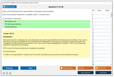 Isaca CRISC Certified in Risk and Information Systems Control Practice test exam simulator test engine exam Prep practice test questions answers Image 5