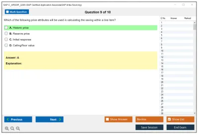 SAP C_ARSOR_2208 SAP Certified Application AssociateSAP Ariba Sourcing Practice test exam simulator test engine exam Prep practice test questions answers Image 9