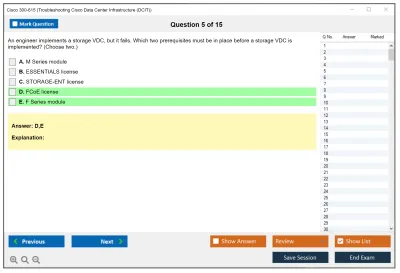 Cisco 300-615 Troubleshooting Cisco Data Center Infrastructure (300-615 DCIT) Practice test exam simulator test engine exam Prep practice test questions answers Image 5