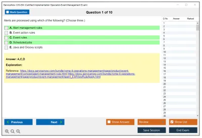 ServiceNow CIS-EM Certified Implementation Specialist - Event Management Exam Practice test exam simulator test engine exam Prep practice test questions answers Image 1