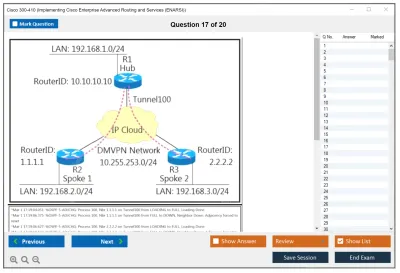 Cisco 300-410 Implementing Cisco Enterprise Advanced Routing and Services (300-410 ENARSI) Practice test exam simulator test engine exam Prep practice test questions answers Image 17