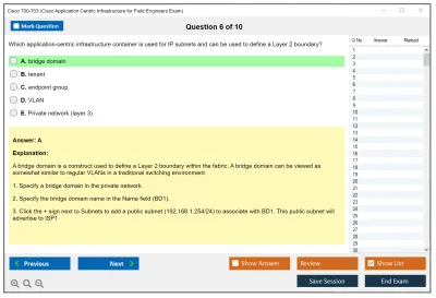 Cisco 700-703 Cisco Application Centric Infrastructure for Field Engineers Exam Practice test exam simulator test engine exam Prep practice test questions answers Image 6