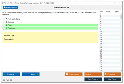 SAP C_HANATEC_17 SAP Certified Technology - SAP HANA 2.0 SPS05 Practice test exam simulator test engine exam Prep practice test questions answers Image 6