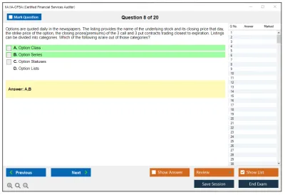IIA IIA-CFSA Certified Financial Services Auditor Practice test exam simulator test engine exam Prep practice test questions answers Image 8