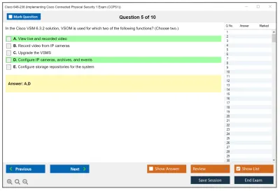 Cisco 648-238 Implementing Cisco Connected Physical Security 1 Practice test exam simulator test engine exam Prep practice test questions answers Image 5