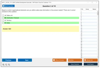 SAP C_C4C30_1711 SAP Certified Development Associate - SAP Hybris Cloud for Customer 1711 Practice test exam simulator test engine exam Prep practice test questions answers Image 3