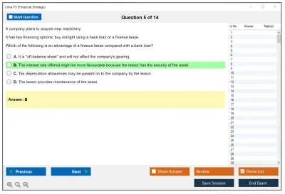 Cima F3 Financial Strategy Practice test exam simulator test engine exam Prep practice test questions answers Image 5