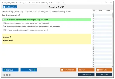SAP C_S4CFI_2302 SAP Certified Application AssociateSAP S/4HANA Cloud (public)Finance Implementation Practice test exam simulator test engine exam Prep practice test questions answers Image 8