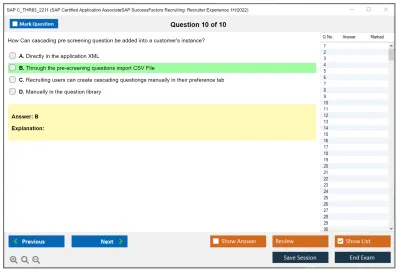 SAP C_THR83_2211 SAP Certified Application AssociateSAP SuccessFactors Recruiting: Recruiter Experience 1H/2022 Practice test exam simulator test engine exam Prep practice test questions answers Image 10