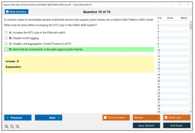 Hitachi HH0-350 HITACHI DATA SYSTEMS CERTIFIED SPECIALIST – NAS ARCHITECT Practice test exam simulator test engine exam Prep practice test questions answers Image 10
