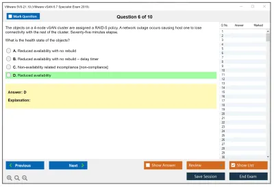 VMware 5V0-21.19 VMware vSAN 6.7 Specialist Exam 2019 Practice test exam simulator test engine exam Prep practice test questions answers Image 6