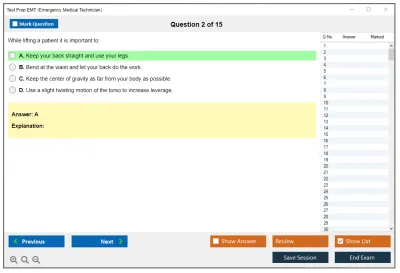 Test Prep EMT Emergency Medical Technician Practice test exam simulator test engine exam Prep practice test questions answers Image 2
