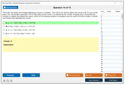 Test Prep SBAC Smarter Balanced Assessment Consortium Practice test exam simulator test engine exam Prep practice test questions answers Image 14