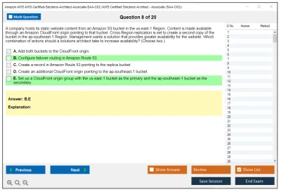 Amazon AWS AWS-Certified-Solutions-Architect-Associate-SAA-C02 AWS Certified Solutions Architect - Associate (SAA-C02) Practice test exam simulator test engine exam Prep practice test questions answers Image 8