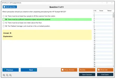 HP HP3-C11 HP Scanjet N9120 Practice test exam simulator test engine exam Prep practice test questions answers Image 5