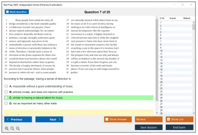Test Prep ISEE Independent School Entrance Examination Practice test exam simulator test engine exam Prep practice test questions answers Image 7