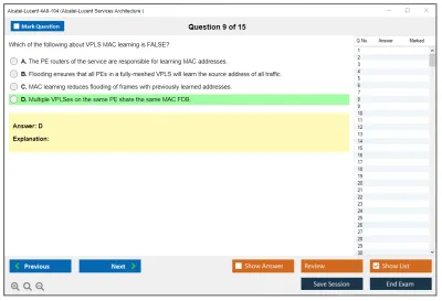 Alcatel-Lucent 4A0-104 Alcatel-Lucent Services Architecture Practice test exam simulator test engine exam Prep practice test questions answers Image 9