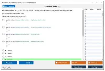 Microsoft 70-486 Developing ASP.NET MVC 4 Web Applications Practice test exam simulator test engine exam Prep practice test questions answers Image 15