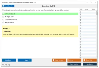 EMC DEA-1TT5 Associate - Information Storage and Management (Version 5.0) Practice test exam simulator test engine exam Prep practice test questions answers Image 9