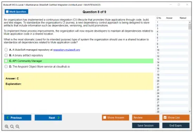 Mulesoft MCIA-Level-1-Maintenance MuleSoft Certified Integration Architect - Level 1 MAINTENANCE Practice test exam simulator test engine exam Prep practice test questions answers Image 8