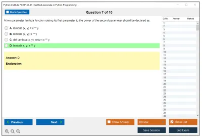 Python Institute PCAP-31-03 Certified Associate in Python Programming Practice test exam simulator test engine exam Prep practice test questions answers Image 7