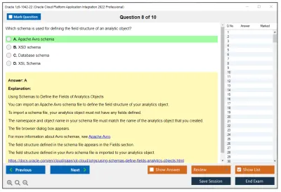 Oracle 1z0-1042-22 Oracle Cloud Platform Application Integration 2022 Professional Practice test exam simulator test engine exam Prep practice test questions answers Image 8