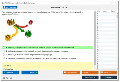 DMI PDDM Professional Diploma in Digital Marketing Practice test exam simulator test engine exam Prep practice test questions answers Image 7