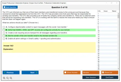 Google Professional-Collaboration-Engineer Google Cloud Certified - Professional Collaboration Engineer Practice test exam simulator test engine exam Prep practice test questions answers Image 5