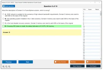 Huawei H13-531 HCIE - Cloud (Huawei Certified Internetwork Expert-Cloud) Practice test exam simulator test engine exam Prep practice test questions answers Image 9