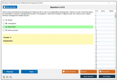 ECCouncil 312-92 EC-Council Certified Secure Programmer (ECSP) Practice test exam simulator test engine exam Prep practice test questions answers Image 4