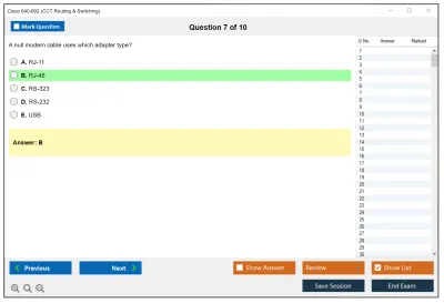 Cisco 640-692 CCT Routing & Switching Practice test exam simulator test engine exam Prep practice test questions answers Image 7
