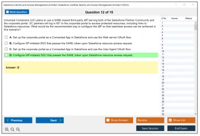Salesforce Identity-and-Access-Management-Architect Salesforce Certified Identity and Access Management Architect Practice test exam simulator test engine exam Prep practice test questions answers Image 12