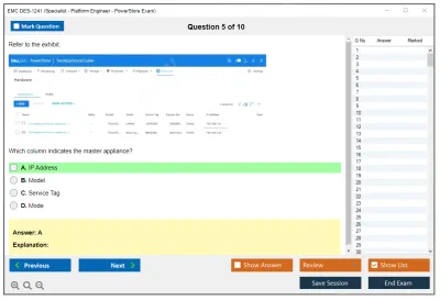 EMC DES-1241 Specialist - Platform Engineer PowerStore Exam Practice test exam simulator test engine exam Prep practice test questions answers Image 5