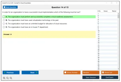 CompTIA CLO-001 CompTIA Cloud Essentials Practice test exam simulator test engine exam Prep practice test questions answers Image 14