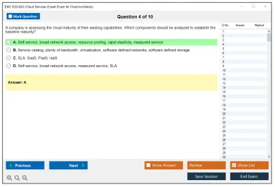 EMC E20-920 Cloud Services Expert Exam for Cloud Architects Practice test exam simulator test engine exam Prep practice test questions answers Image 4