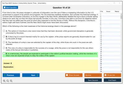 Test Prep GMAT-Section-3-Verbal-Ability Section Three : Verbal Ability Practice test exam simulator test engine exam Prep practice test questions answers Image 18