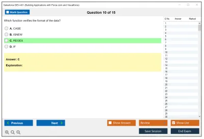 Salesforce DEV-401 Building Applications with Force.com and Visualforce Practice test exam simulator test engine exam Prep practice test questions answers Image 10