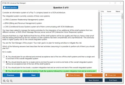 ISTQB ATM ISTQB Certified Tester Advanced Level - Test Manager [Syllabus 2012] Practice test exam simulator test engine exam Prep practice test questions answers Image 5