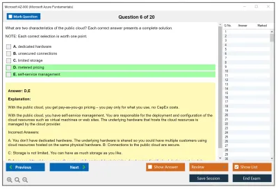 Microsoft AZ-900 Microsoft Azure Fundamentals Practice test exam simulator test engine exam Prep practice test questions answers Image 6