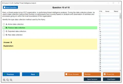 ECCouncil 312-85 Certified Threat Intelligence Analyst (CTIA) Practice test exam simulator test engine exam Prep practice test questions answers Image 10