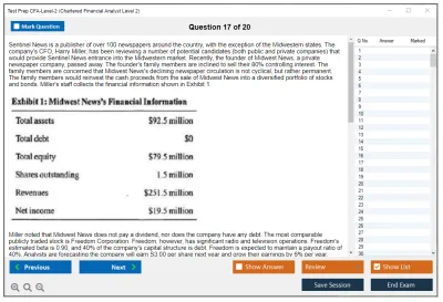 Test Prep CFA-Level-2 Chartered Financial Analyst Level 2 Practice test exam simulator test engine exam Prep practice test questions answers Image 17