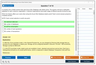 Microsoft DP-200 Implementing an Azure Data Solution  Practice test exam simulator test engine exam Prep practice test questions answers Image 7