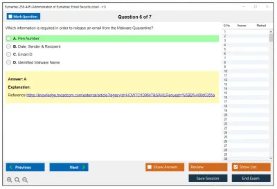 Symantec 250-445 Administration of Symantec Email Security.cloud - v1 Practice test exam simulator test engine exam Prep practice test questions answers Image 6