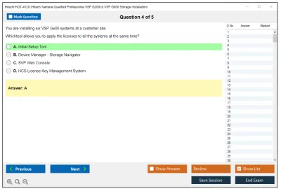 Hitachi HQT-4120 Hitachi Vantara Qualified Professional VSP G200 to VSP G800 Storage Installation Practice test exam simulator test engine exam Prep practice test questions answers Image 4